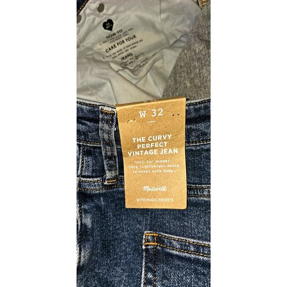 New MADEWELL The Curvy Perfect Vintage Jean in Manorford Wash $138 Size W32 - Picture 6 of 6